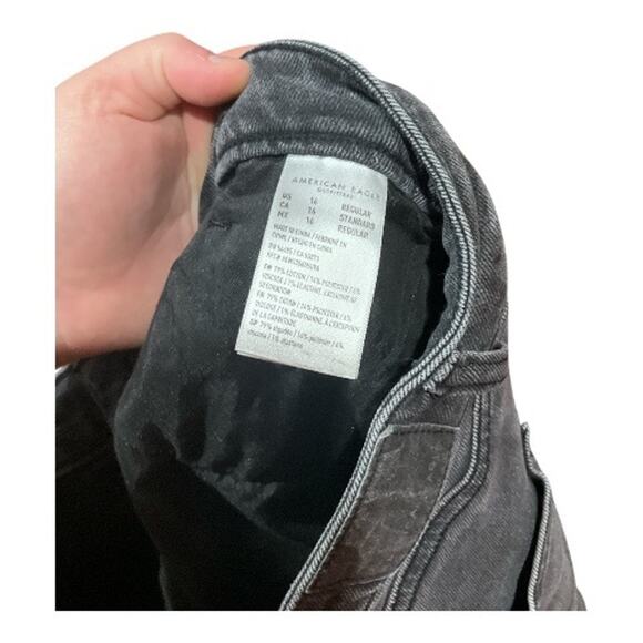 American Eagle Mom Jeans Woman 16 Black - Picture 4 of 4
